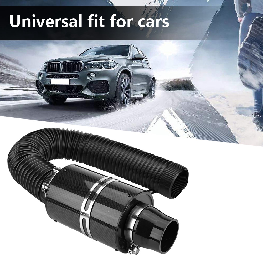 Universelles Auto-luftansaugset Aus Kohlefaser, Hochleistungs-kaltstromfilter, Ansaugrohr Und Flexibler Schlauch, Komplettset.