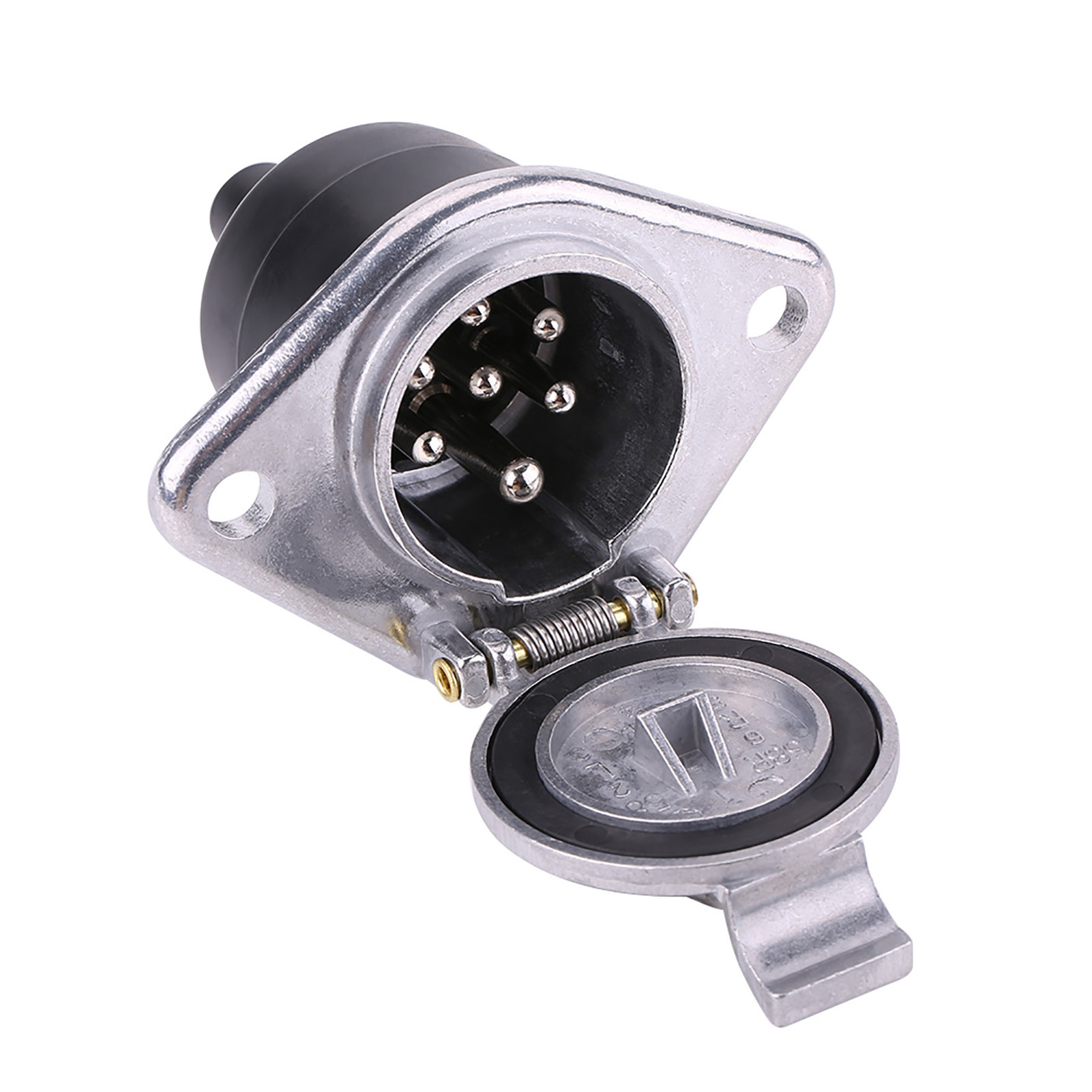 Universeller 24v 7-poliger Anhängerstecker, 7-poliger Adapterstecker Für Anhängerkupplung, Hochleistungsverkabelung, Stecker-buchse, Kompatibel Mit Lkw Und Wohnwagen.