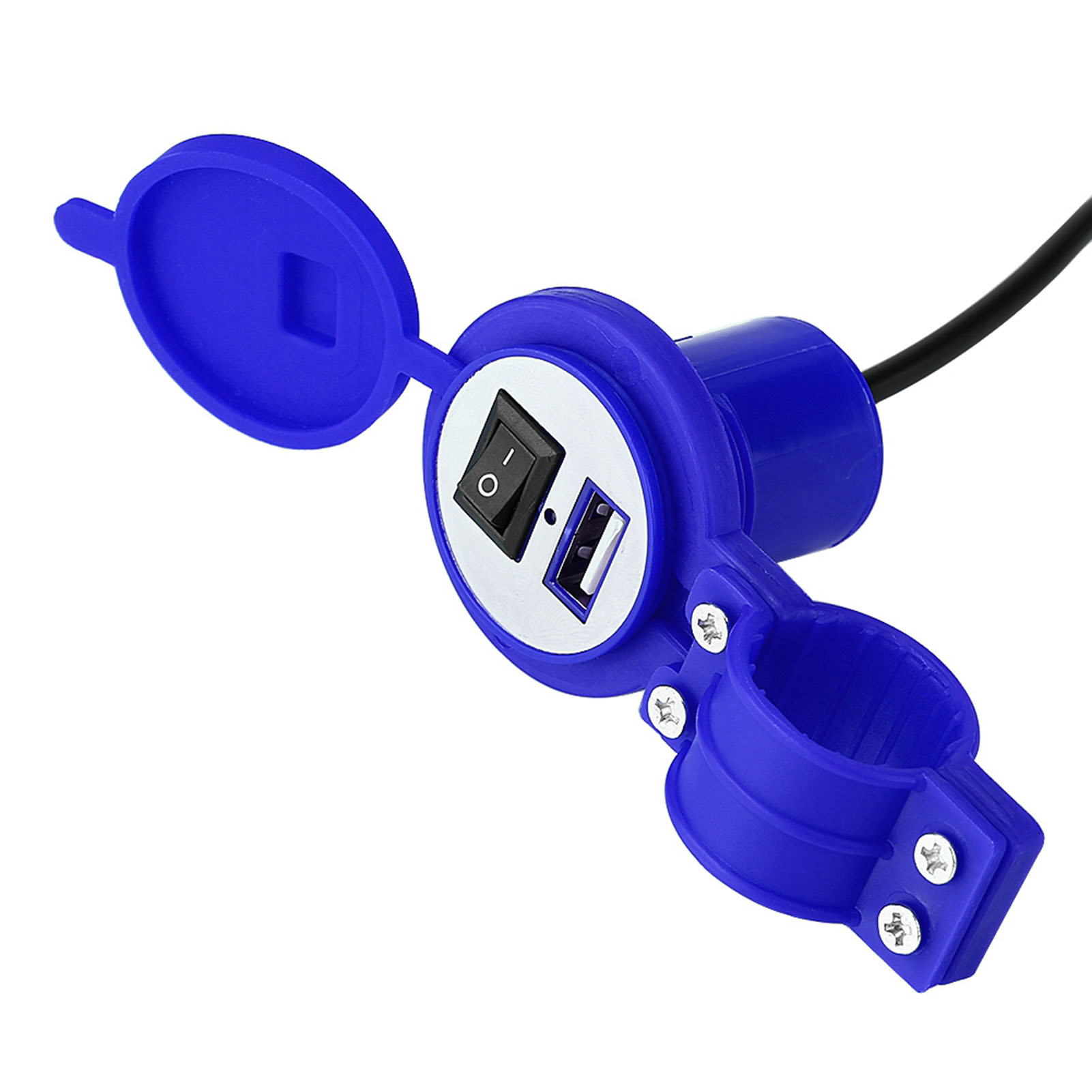 Universelles Usb-motorradladegerät, Wasserdichter Handy-netzstecker, Blau