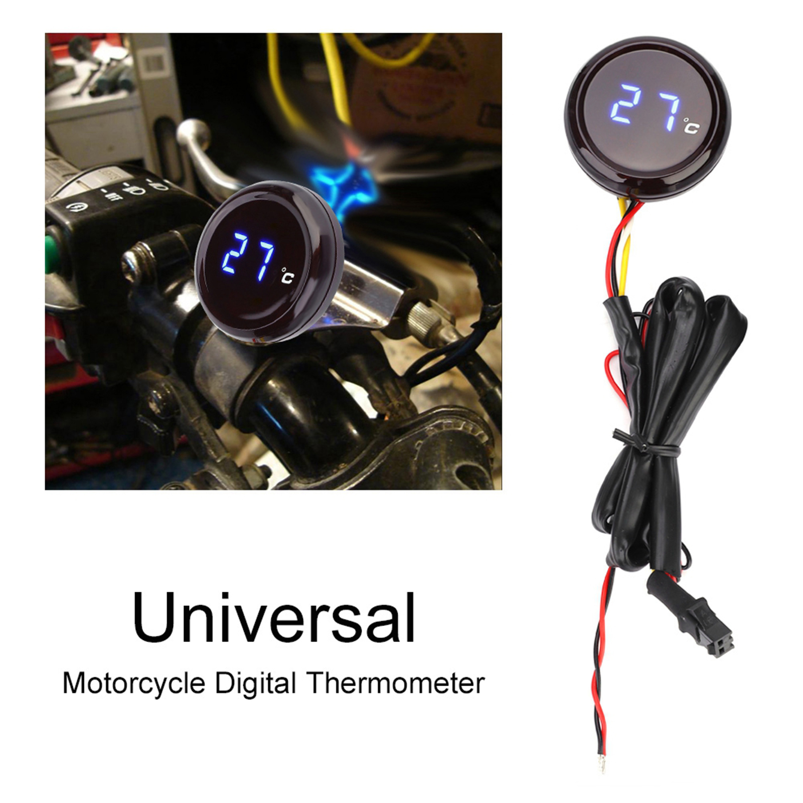 Digitales Motorkühlmitteltemperaturthermometer Mit Blauer Kontrollleuchte Für Honda, Kawasaki, Yamaha Und Suzuki