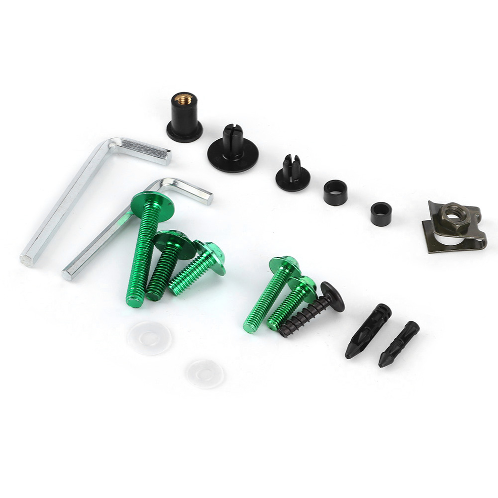 Universelles Motorrad-befestigungsset, Verkleidungsschraubenkasten, Klemmschrauben, Muttern, Passend Für Yamaha Green