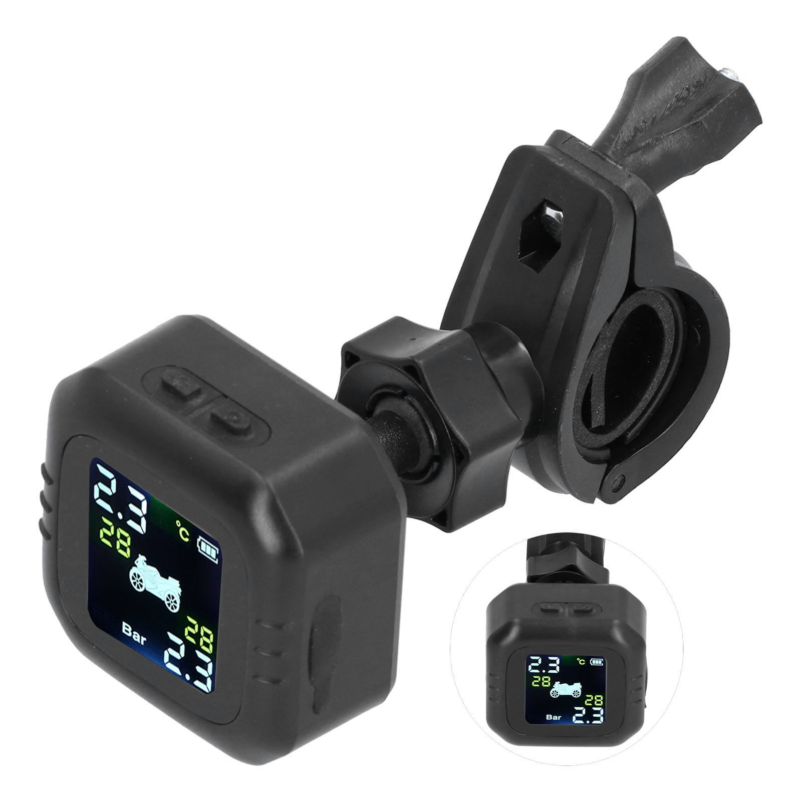 Motorrad-reifendruckkontrollsystem (tpms), Ip67 Wasserdicht, 2 Externe Sensoren, Usb-ladeanschluss, Reifendrucküberwachung Für Motorräder
