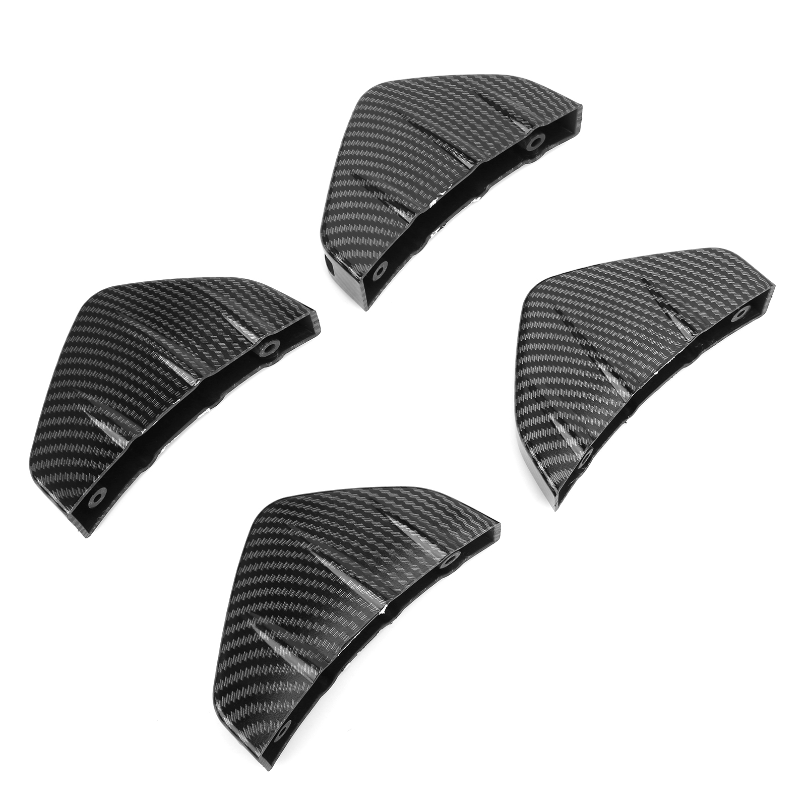 Universeller Heckstoßstangen-lippendiffusor-spoiler Mit Haifischflossen-splitter Und Schlaufe In Carbonfarbe