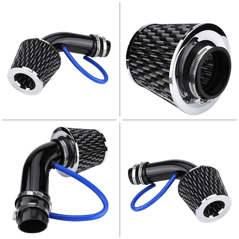 Universeller 76-mm-3-zoll-kaltluftansaugluftfilter, Aluminium-ansaugrohrsatz, Kohlefaserkanal Für Autos, Verbesserte Motorleistung.