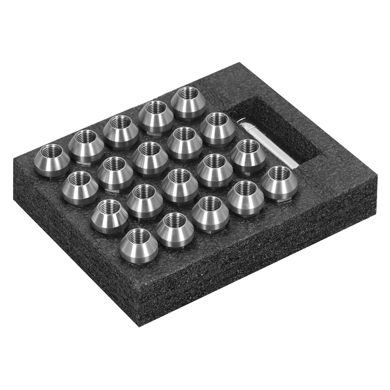 M14x1,5 Radmuttern Aus Edelstahl T304, 50 Mm Hoch, 20er-packung, Korrosionsbeständig, Mit Sicherheitsverriegelung