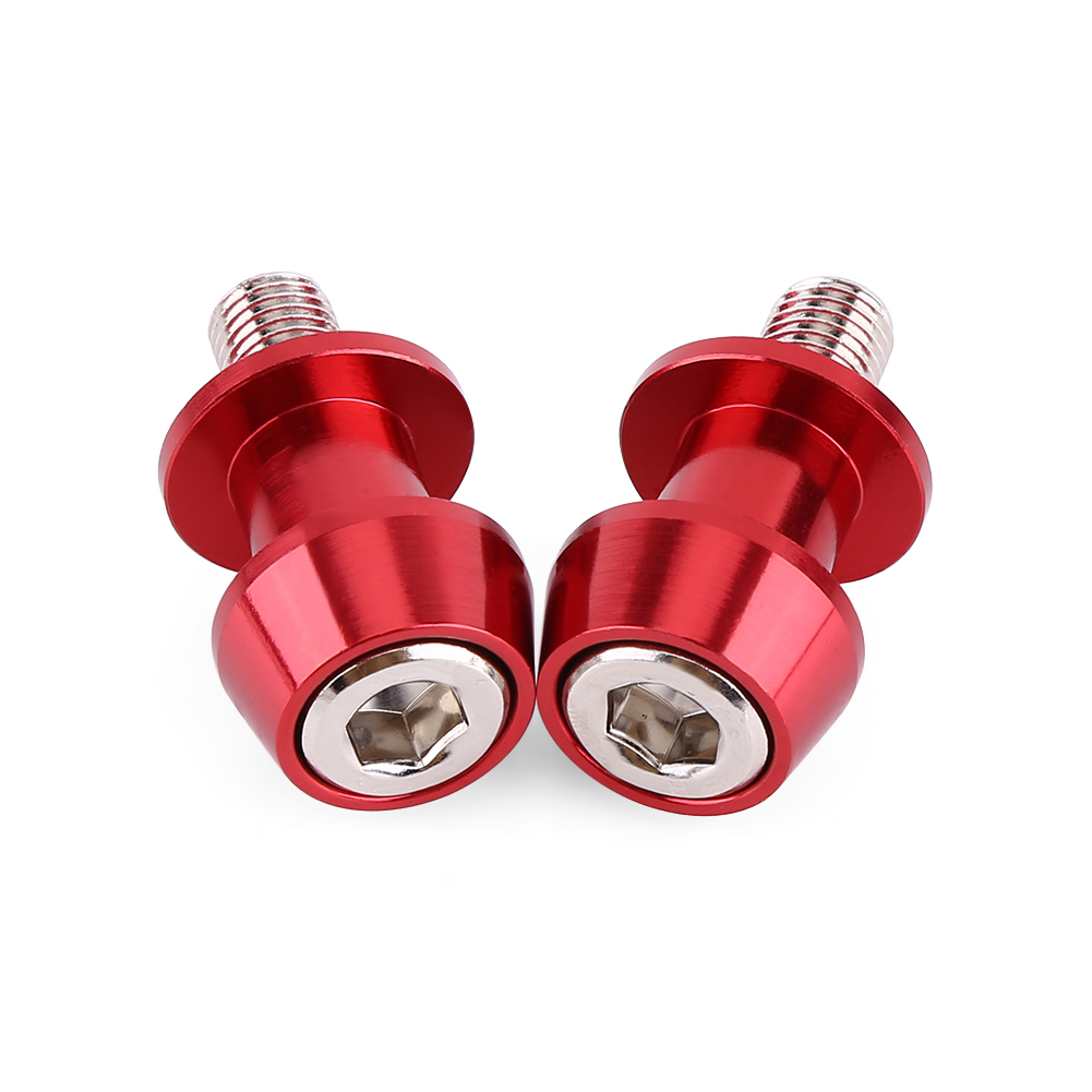 Cnc-gefräster Motorradständer Aus Aluminium Für Seitenständer, 8-mm-schwingenaufnahmen (rot), Fußrastenachsen-kit, Motorradständerpolster