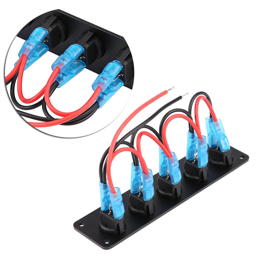 5-fach Runder Blauer Led-schalter 12-24v Für Boote, Yachten, Wohnmobile, Armaturenbrett, Kippschalter