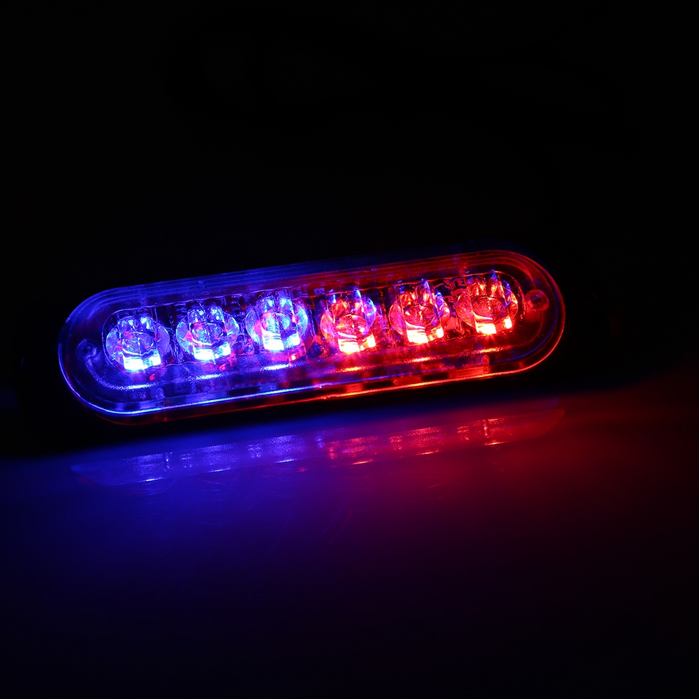 2x 12v 6 Led-blitzlichter Für Pkw Und Lkw - Notfallwarnung, Blinkend Rot Und Blau