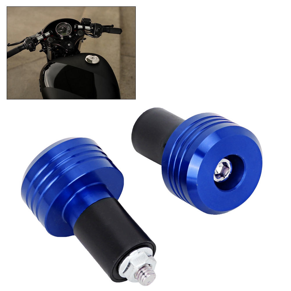 Motorradlenkergriffe, Aluminium-endkappen, Slider-zubehör (blau)