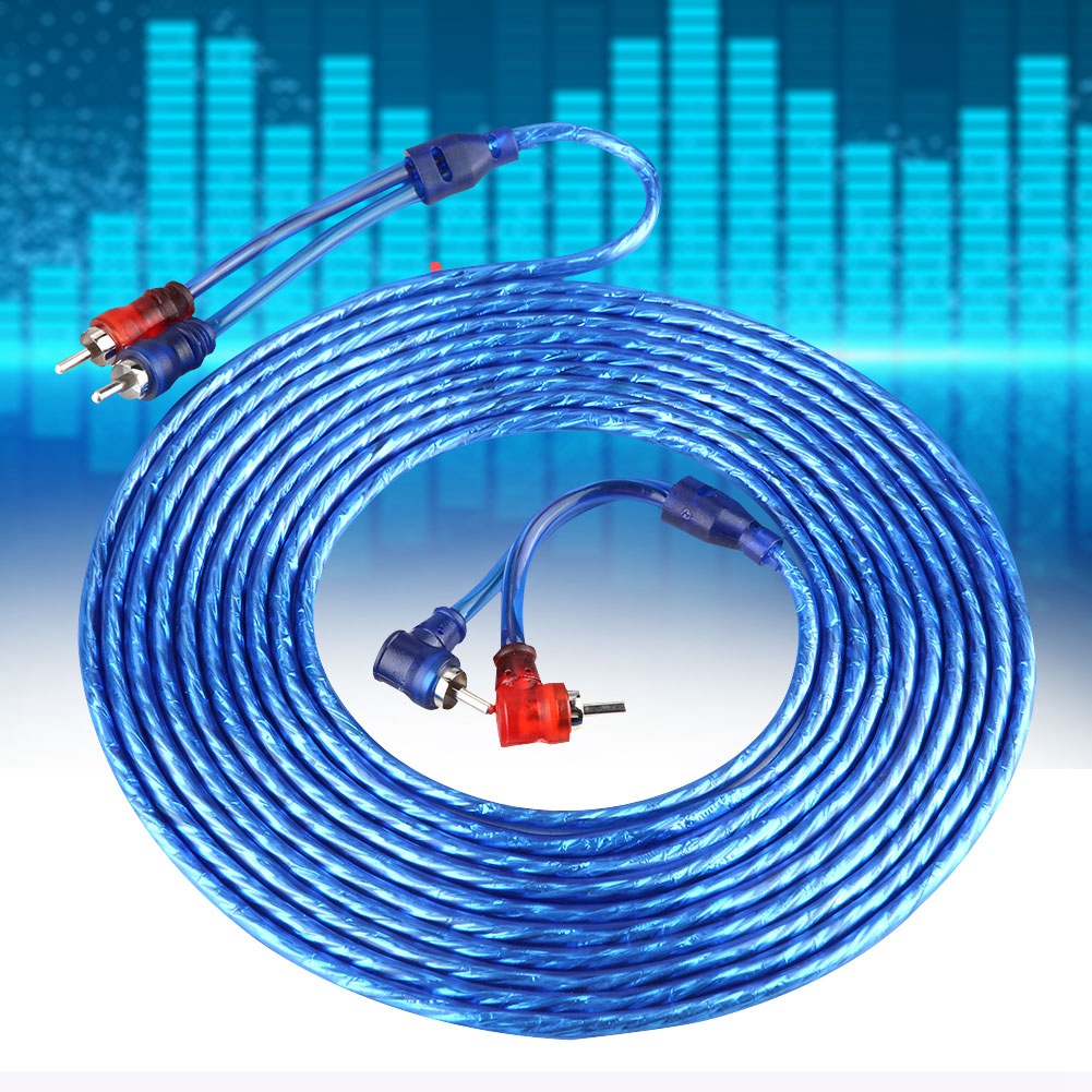 5 M Rca-audiokabel, Autoblau, Transparent, Flexibles Verbindungskabel, Hohe Flexibilität