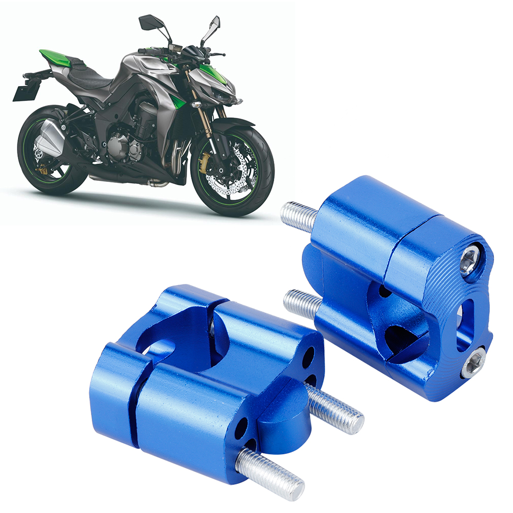 Paar 22 Mm/28 Mm 1/8 Zoll 7/8 Zoll Motorrad-lenkerklemmungen Riser-adapter Cnc Aluminiumlegierung Blau