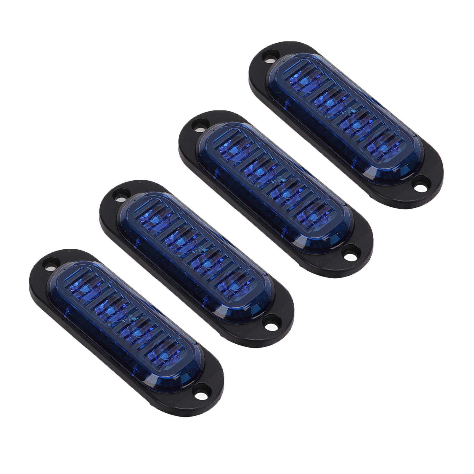 4-teilige Lkw-seitenmarkierungsleuchten, 4 Hochleistungs-leds (3000 K), Ip65 Wasserdicht, Einfache Installation, 12–24 V Blaue Warnblinker