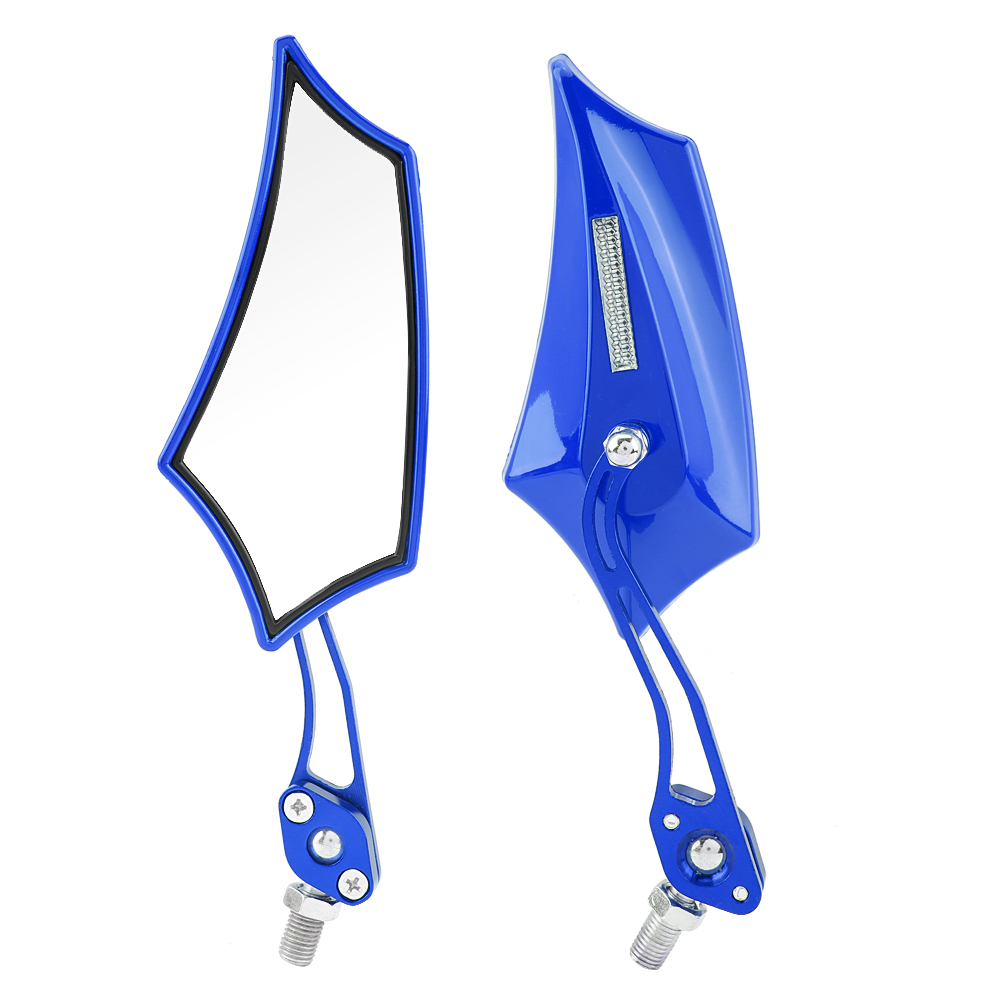 Universelle Seitenspiegel Für Motorräder Und Roller, Aluminium, 10 Mm X 8 Mm, Blau, Paar Rückspiegel Für Motorräder, Verstellbare Lenkerspiegel, Robustes Zubehör.