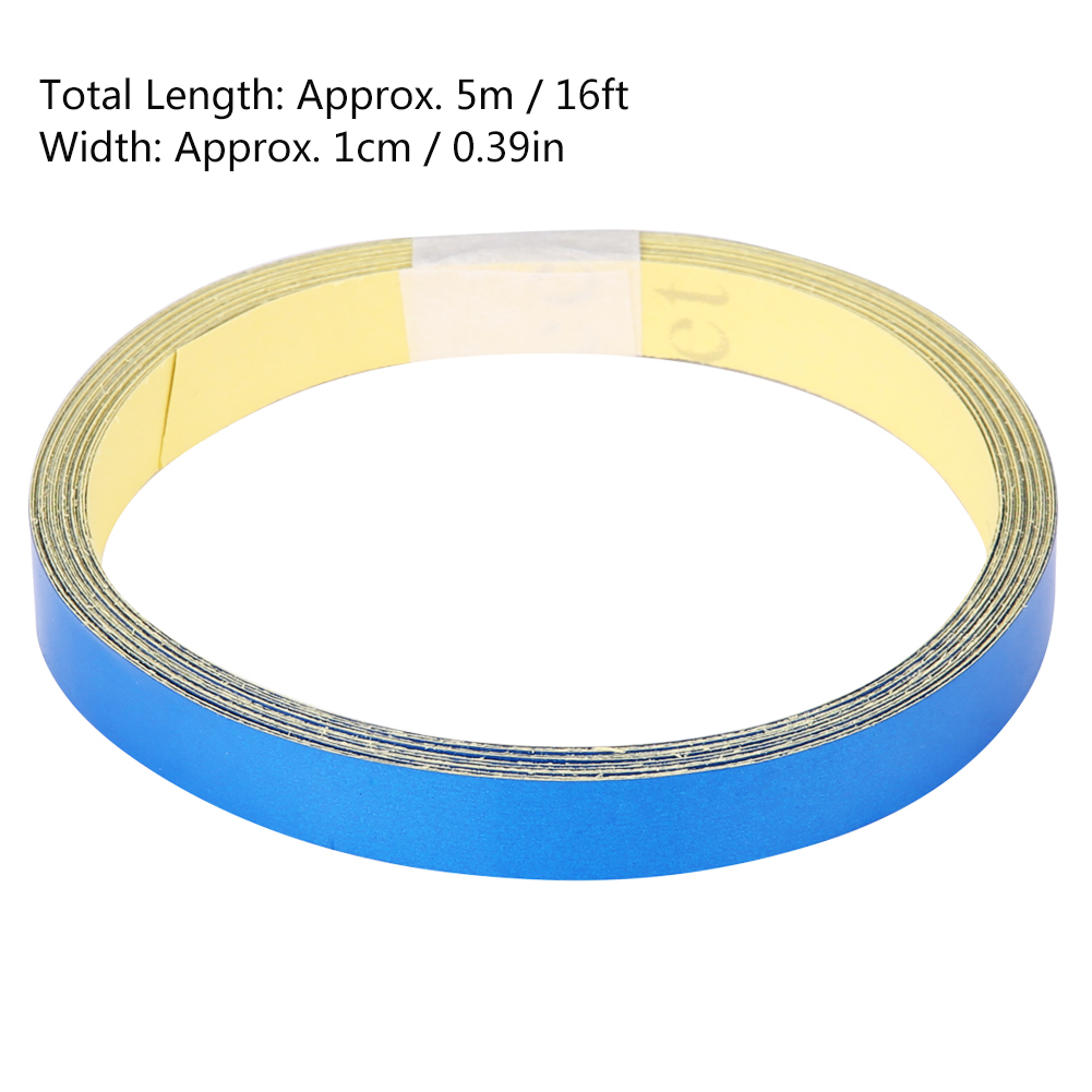 Reflektierendes Klebeband 1 Cm X 5 M, Selbstklebender Warnstreifen Für Autos, Motorräder Und Karosserien, Blaue Farbe, Sicherheitsaufkleber