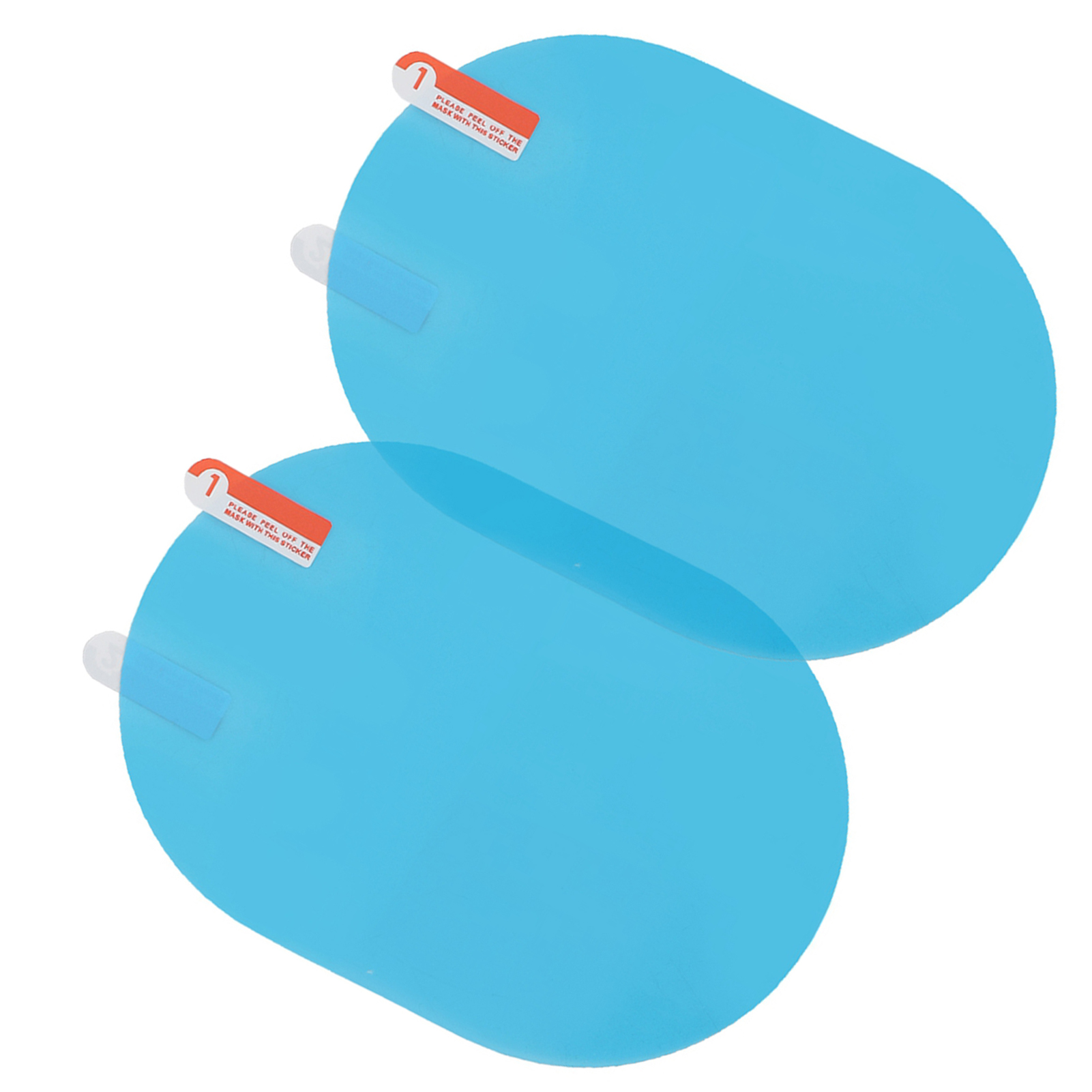 Regenschutzfolie Für Auto-rückspiegel, Oval, Blau, 100 X 145 Mm