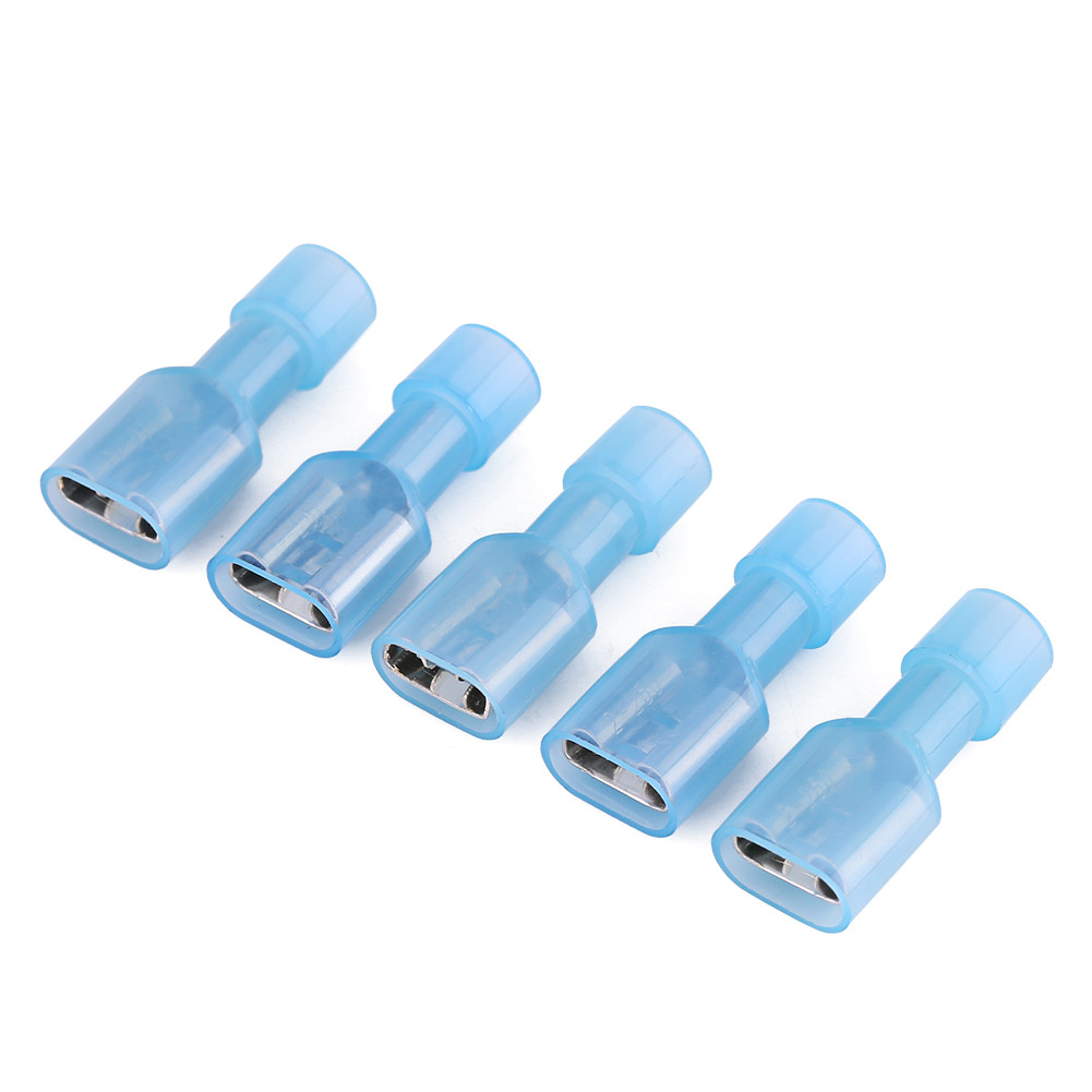 100 Stück Blaue Isolierte Flachkabelschuhe 16-14awg Stecker Und Buchse Für Die Verkabelung