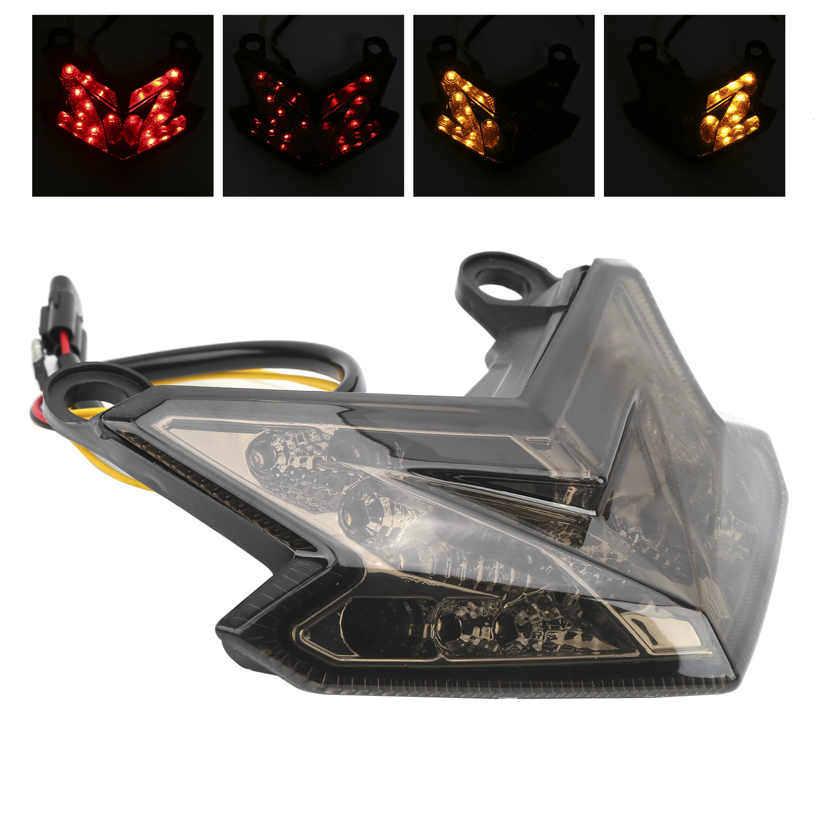 Led-rücklicht Für Motorräder Mit Integrierten Blinkern, Kompatibel Mit Kawasaki Zx6r 636 / Z800 (2013–2015), Braun, Komplettset