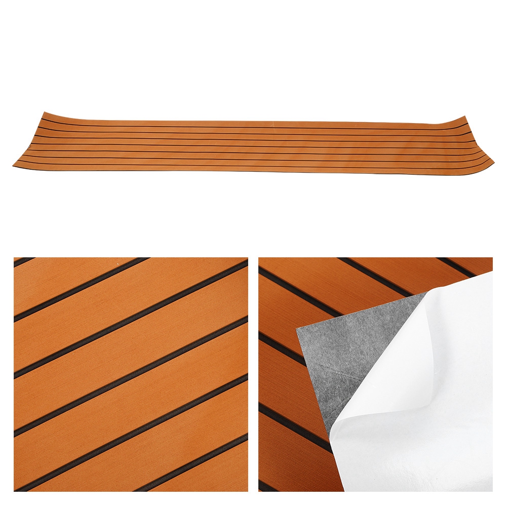 Selbstklebende Eva-schaumstoff-bootsbodenmatte, Rutschfest, Braun, Für Yachtdecks, 240 X 45 X 0,6 Cm