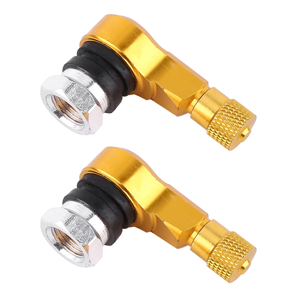 2 Universelle 11,3-mm-motorradventilkappen Aus Aluminium, Rechtwinklig, Goldfarben, 2er-set