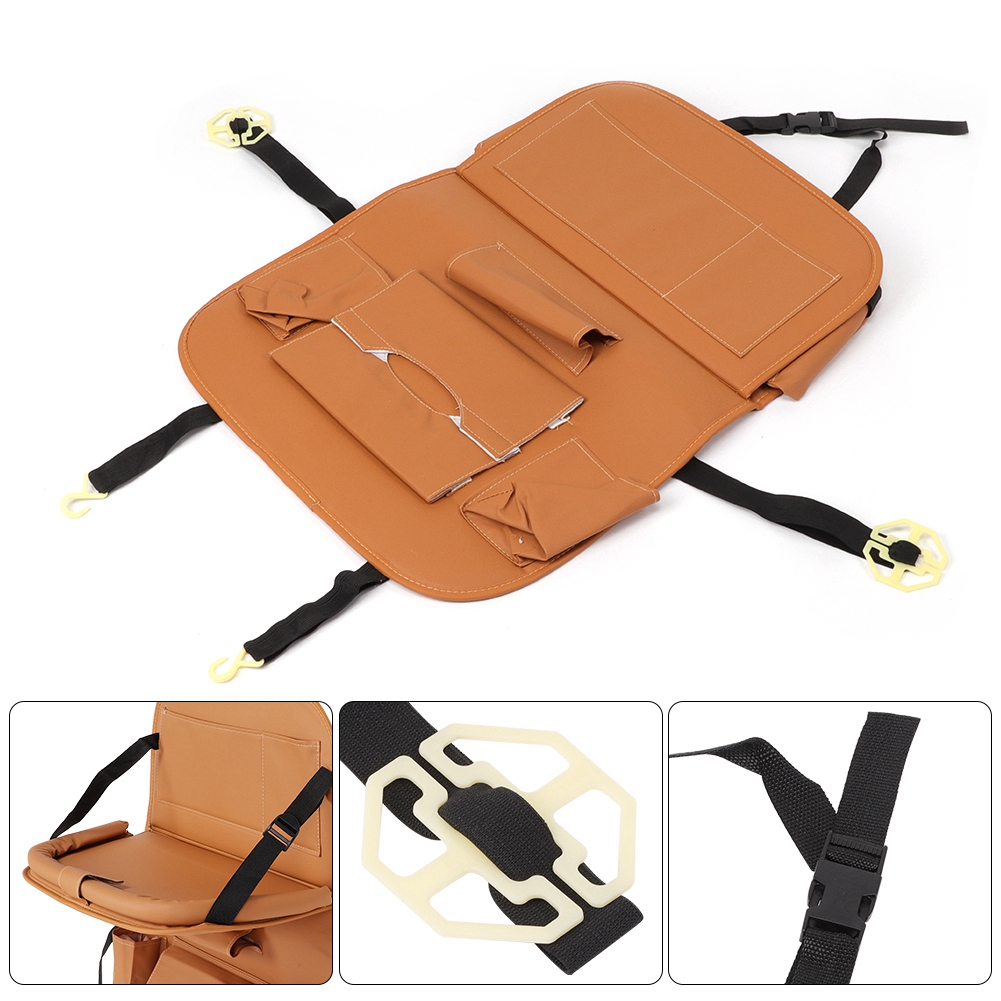 Universelle Autositztasche, Faltbarer Rückenlehnen-organizer Mit Taschen, Getränkehalter, Autozubehör, Praktische Aufbewahrung, Gelb