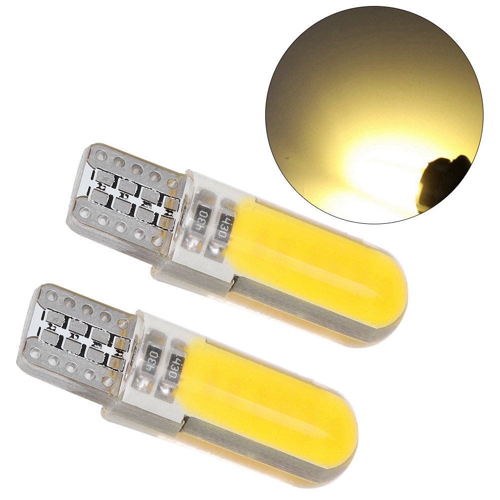 Packung Mit 10 T10 Cob Doppelseitigen Silikonlampen, Auto-positionsleuchte, Seitenparklicht (gelb)