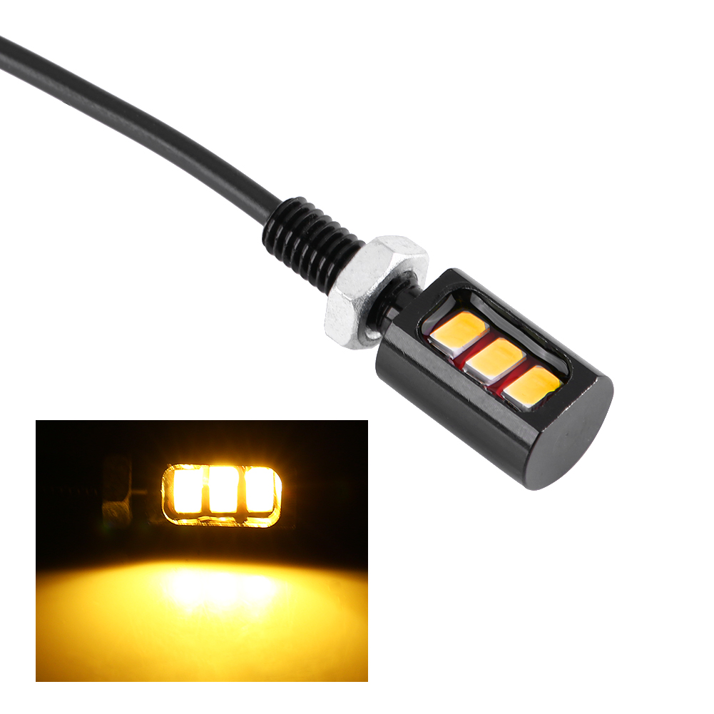 Set Mit 2 Gelben 12v-led-lampenschrauben Für Universelle Motorrad-/auto-kennzeichenbeleuchtung