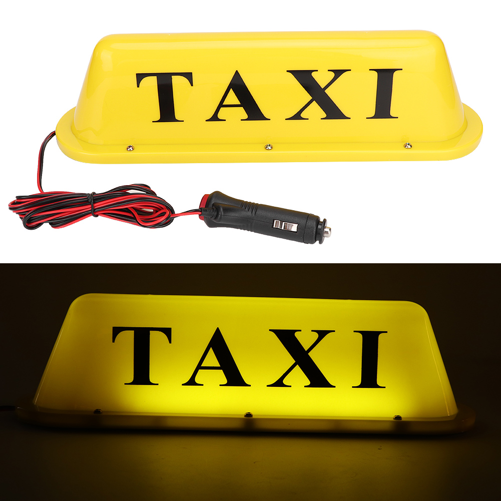 12v Led-taxischild, Magnetische Autodachleuchte, Superhelle Lampe Mit Zigarettenanzünderstecker (gelbe Box)