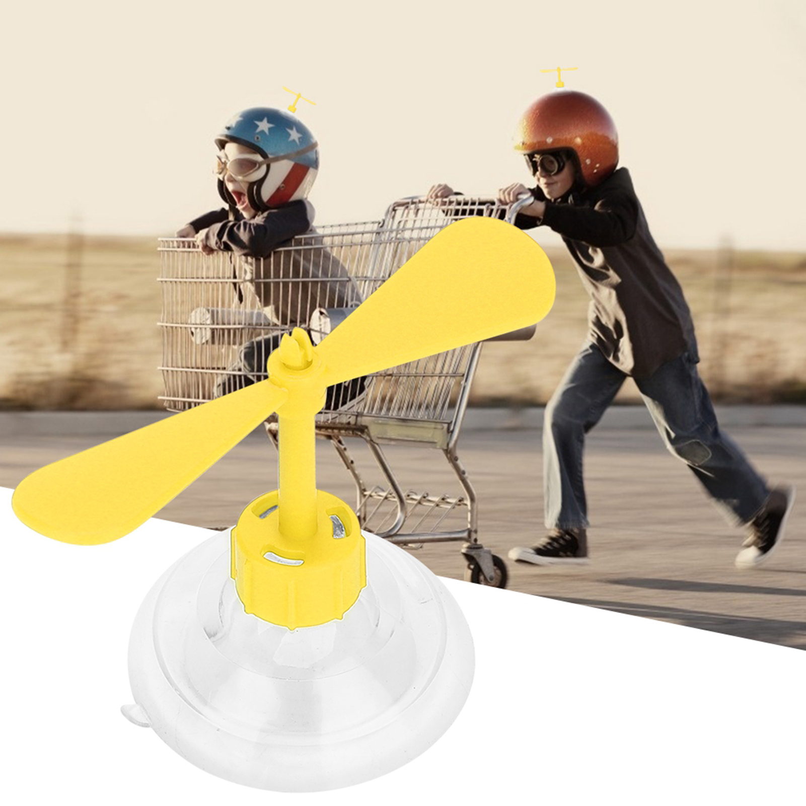 Dekorativer Saugnapfhelm Aus Gummi Und Kunststoff Mit Propeller Für Motorräder, Gelb