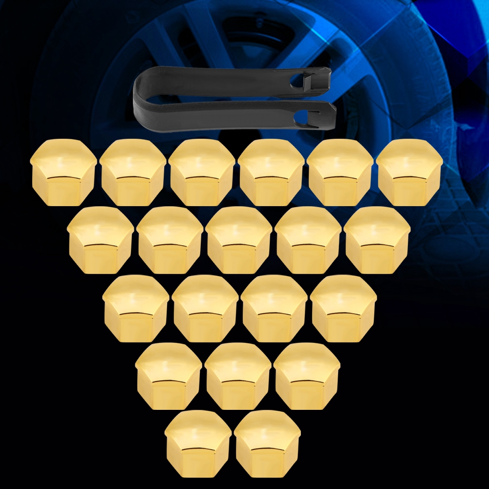 20 Universelle 17-mm-radkappen Für Autoreifen, Radmutternabdeckungen, Goldene Schraubenschutzkappen
