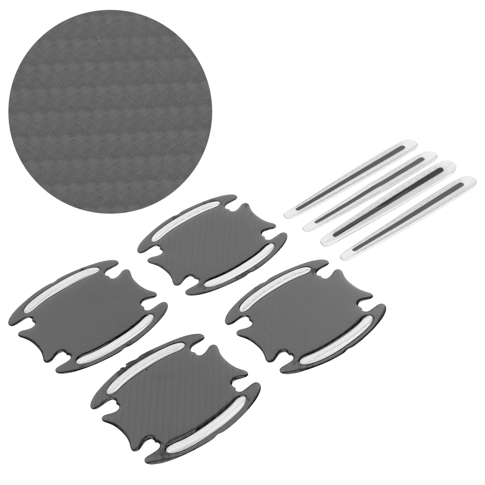 Set Mit 4 Reflektierenden, Silberfarbenen, Selbstklebenden Türgriffschutzfolien, Sicherheitsstreifen Für Außenspiegel, Autozubehör