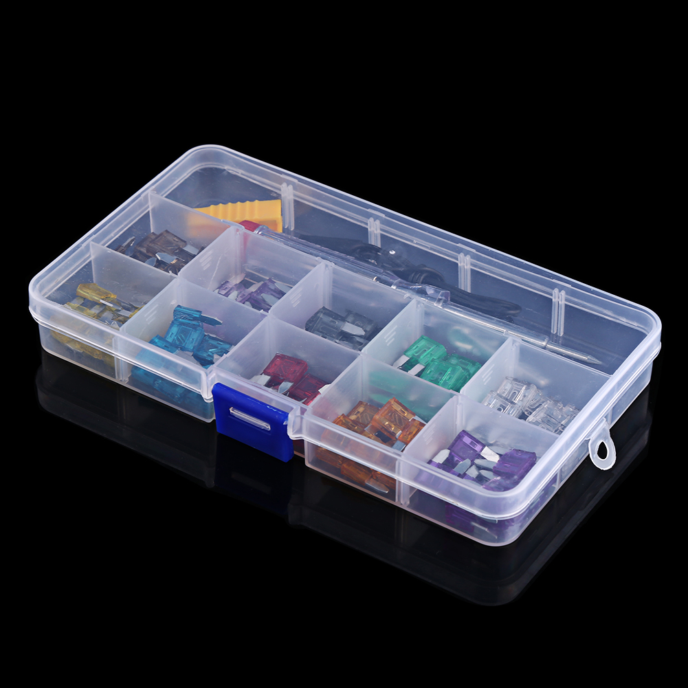 Packung Mit 100 Mini-flachsicherungen 2a-35a, Komplettes Sortiment Für Pkw, Lkw, Suv Und Andere Fahrzeuge.