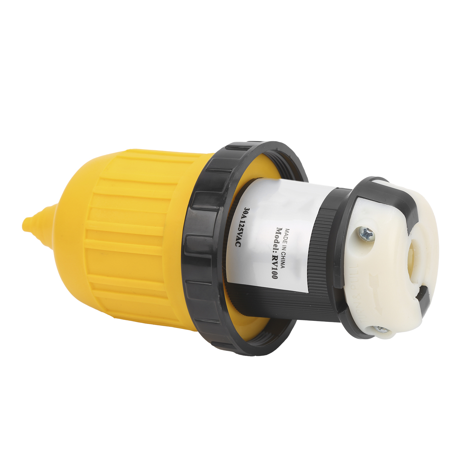 Rv-stecker 30 Ampere 125 V Mit Verriegelungskappe Und -ring, Wasserdichte Elektrische Steckdose Für Wohnwagen Und Anhänger, Abdeckung Inklusive.