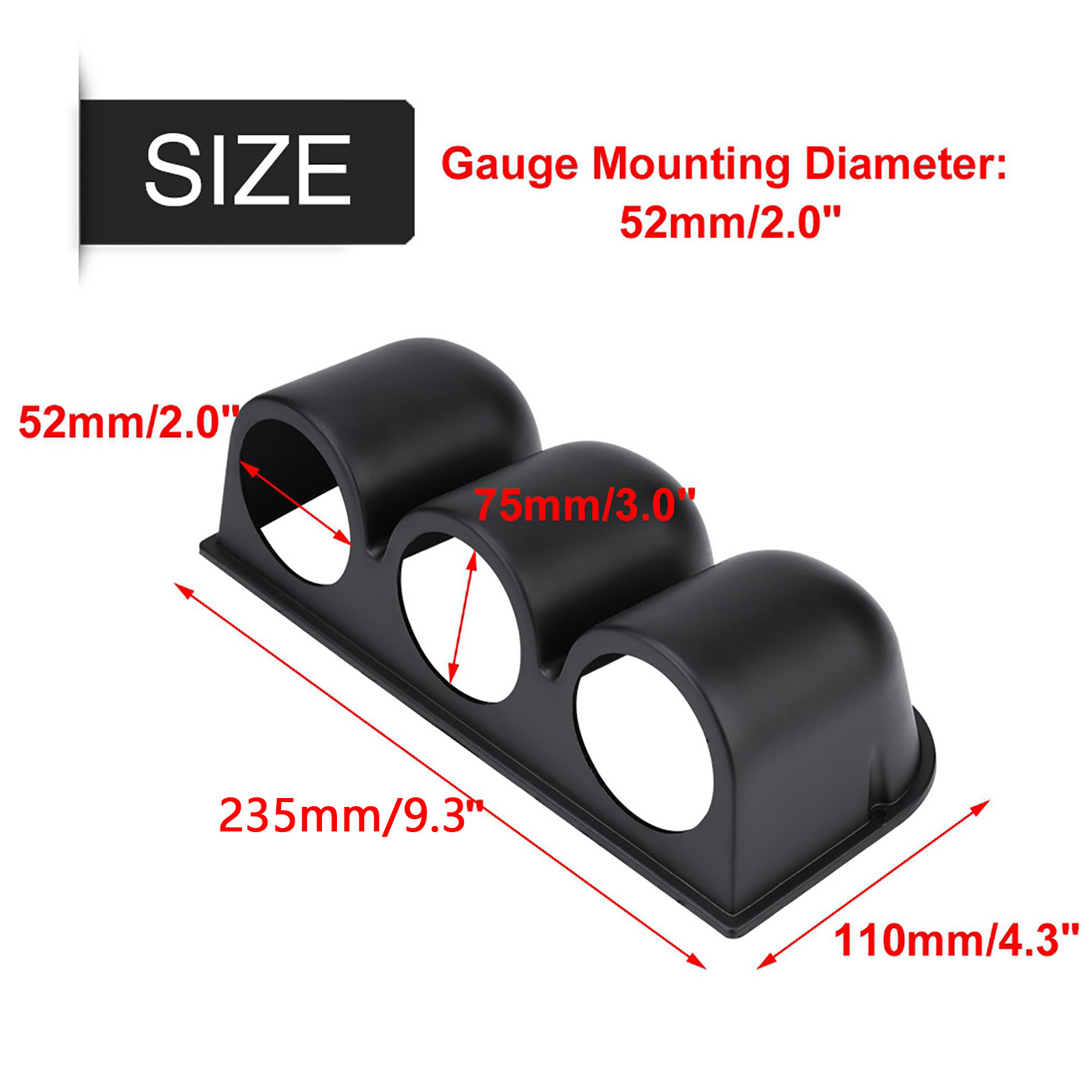Universelle 52-mm-/2-zoll-dreifach-instrumentenhalterung Mit 3 Schlitzen Für Das Armaturenbrett, Robustes Montageset