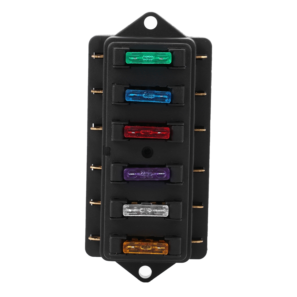 6-fach Sicherungskasten Für Auto, Boot, Kfz, Flachsicherungshalterblock, 12 V/24 V Dc, Wasserdichtes Gehäuse Mit Halterung