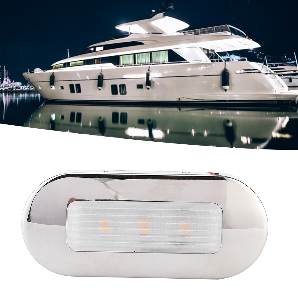 12v Dc Led-wegeleuchte, Ovale Form, 3 Leds, Ip67 Wasserdicht, Für Boote, Wohnmobile, Warmweiß