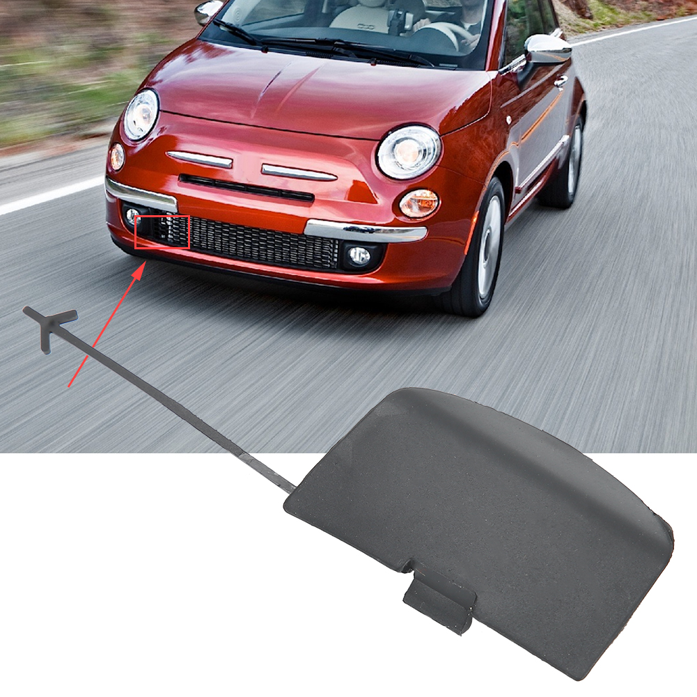 Frontstoßstangen-abschlepphaken-abdeckung, Unlackiert, Teilenummer 735456794, Passend Für Fiat 500 (baujahre 2007–2015)