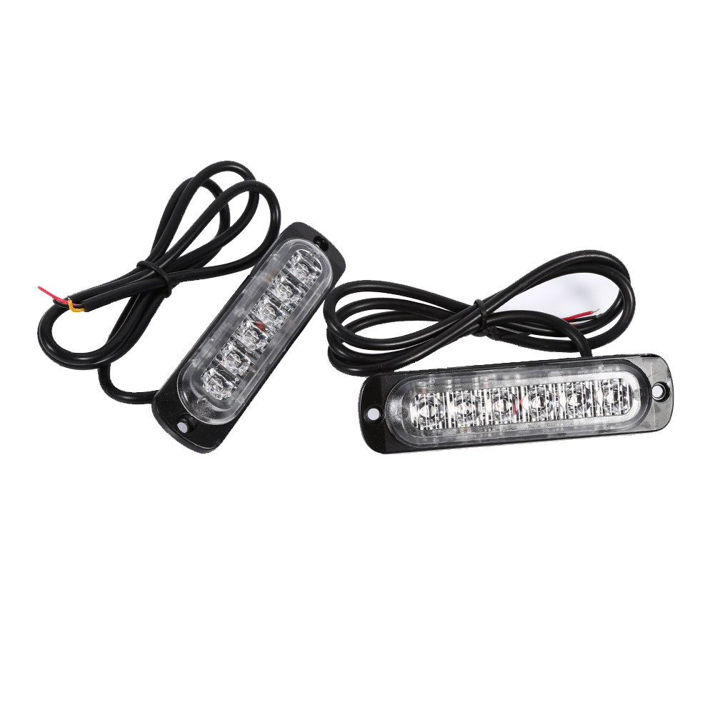 2x 12v 6 Led-blitzlicht, Gelbes Warnlicht Für Lkw Und Pkw