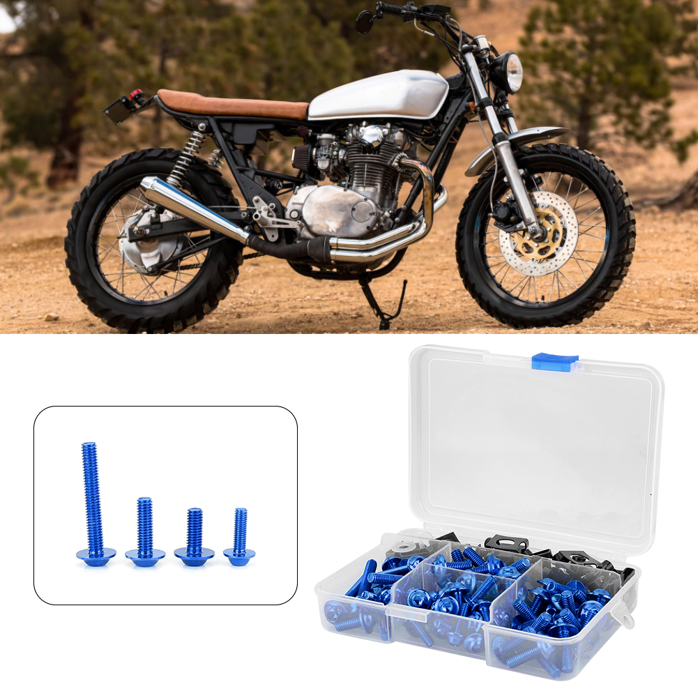 177-teiliges Motorradschrauben-verkleidungsschrauben-set, Universell M5/m6, Passend Für Yamaha Sportmotorräder, Blau