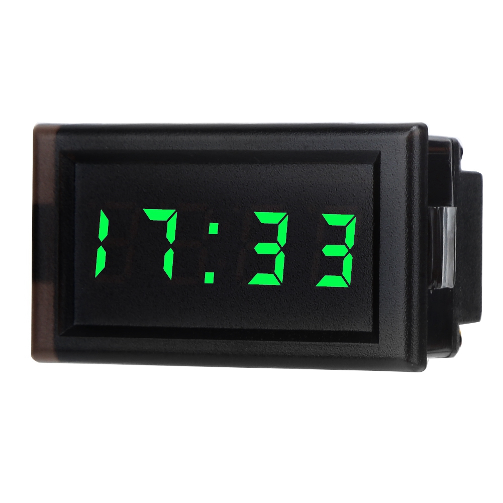 Wasserdichte Und Staubdichte Digitale Led-autouhr Für Dc 4,5–30 V, Grünes Digitaldisplay, Elektronische Autouhr, Kompatibel Mit 12 V/24 V