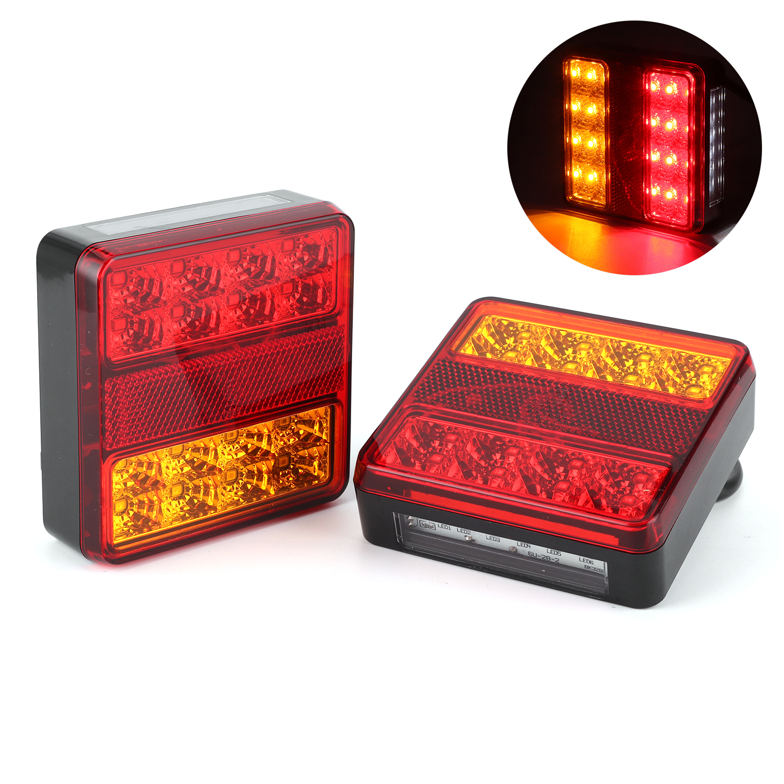 22-flammige Led-kennzeichenbeleuchtung, Ultrahelle, Wasserdichte Rückleuchte (ip67) Für Lkw, Anhänger Und Nutzfahrzeuge