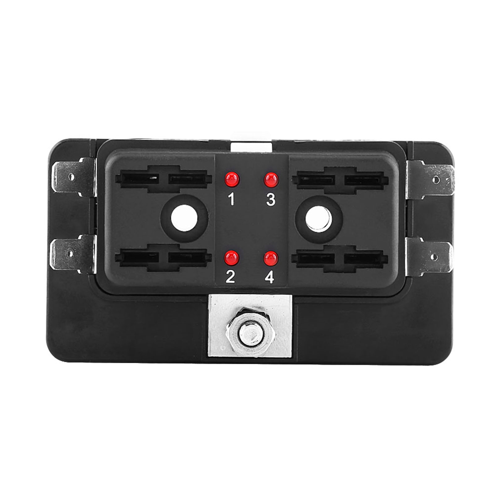 4-fach Sicherungskasten Mit Led-anzeige Und Flachsicherungshalter, Für Auto, Transporter, Boot, Schifffahrt, Zum Schutz Elektrischer Stromkreise, Kontrollleuchte.