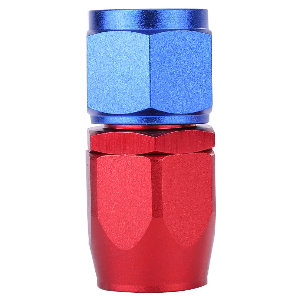 An10-drehverschraubung Für Kraftstoffleitung, Ölkühleradapter, Blau Und Rot Eloxiertes Aluminium, 0°-winkel, Gewindeende
