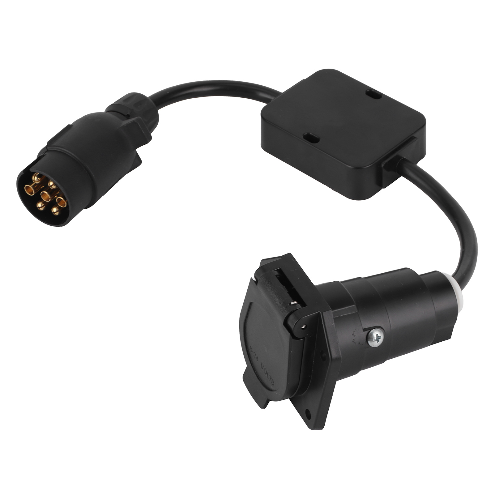 Europäischer 7-poliger Auf Amerikanischer 7-poliger Anhängerbeleuchtungskabel-konverteradapter, Umrüststecker, Verkabelungssatz, Anhängerkompatibel.