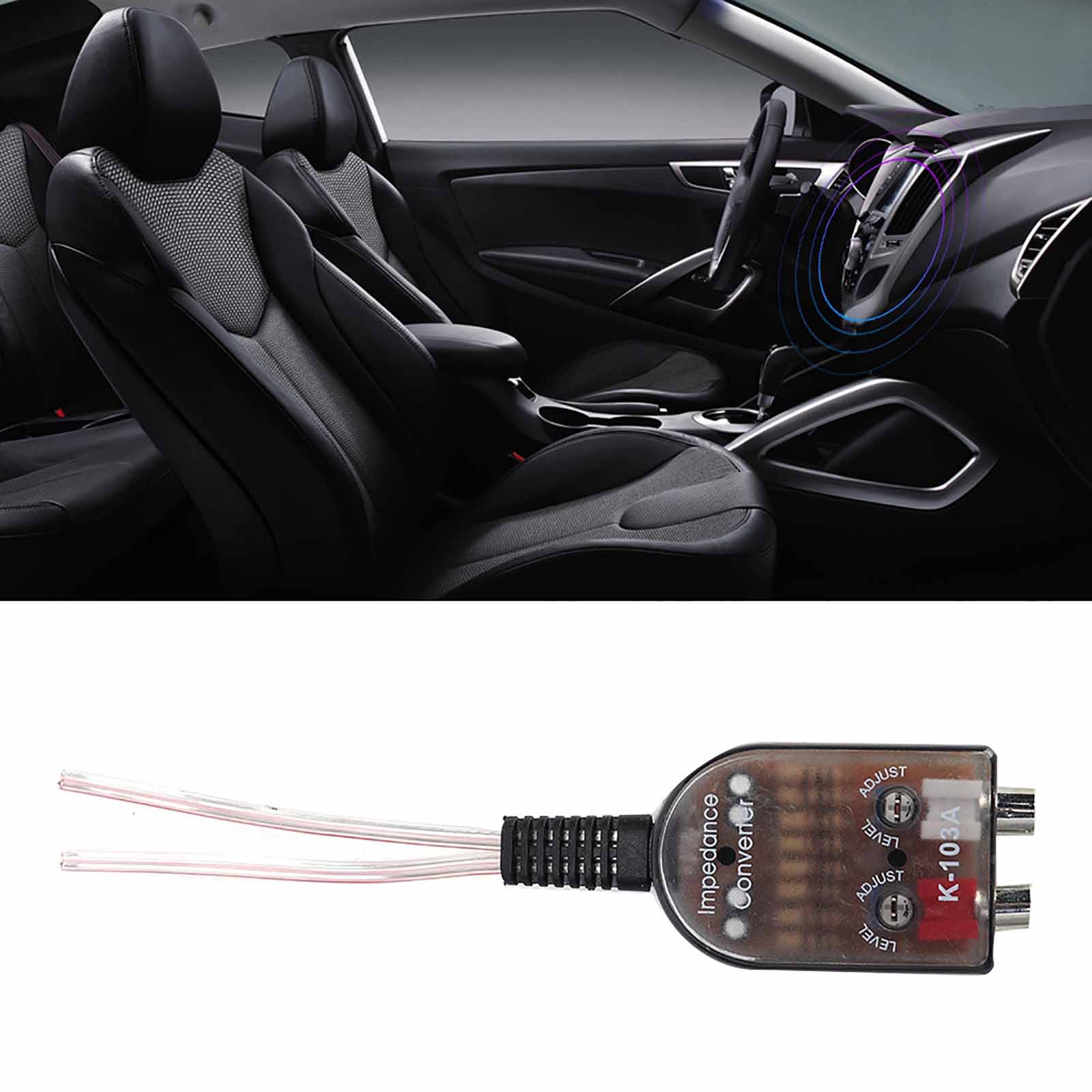 Rca-lautsprecher-auf-line-audio-adapter, Einstellbarer Impedanzwandler Für Autoradio Und Autostereoanlage, Hochpegel-auf-niederpegel-ausgang, 1 Stück