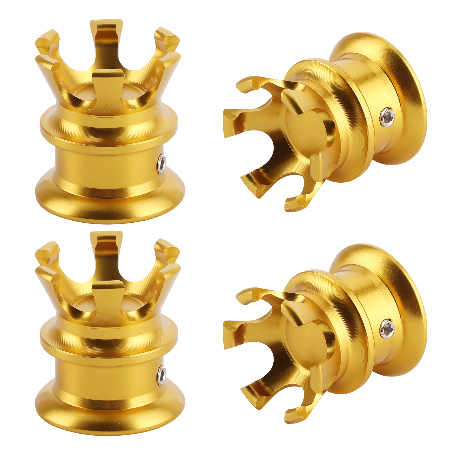 4 Goldene, Dekorative Kronen-motorschraubenkappen, Kompatibel Mit Xl883, Big Twin 1340 Evo Und Twin Cam – Stilvolle Kurbelgehäusekappen, 4-teiliges Set