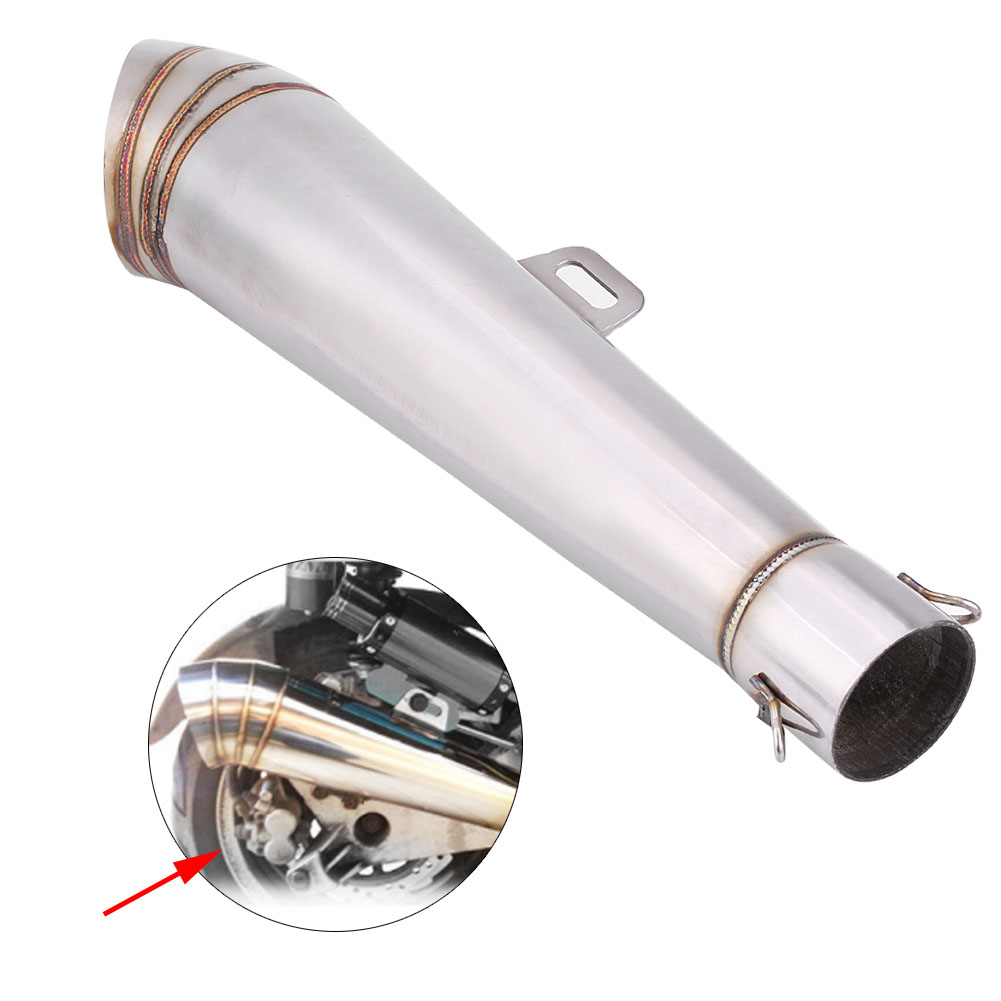 Universeller Motorradschalldämpfer Aus Edelstahl, Hinteres Auspuffendrohr, Verchromtes Auslassrohr, Kompatibel Mit Verschiedenen Modellen, Langlebiges Ersatzteil.