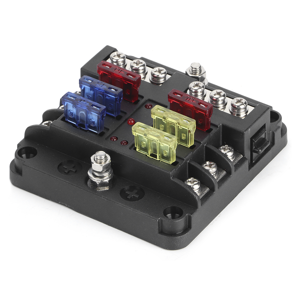 6-fach Flachsicherungshalter 12–36 V Mit Minuspol-einsatz Und Led-anzeige, Universelles Kfz-zubehör