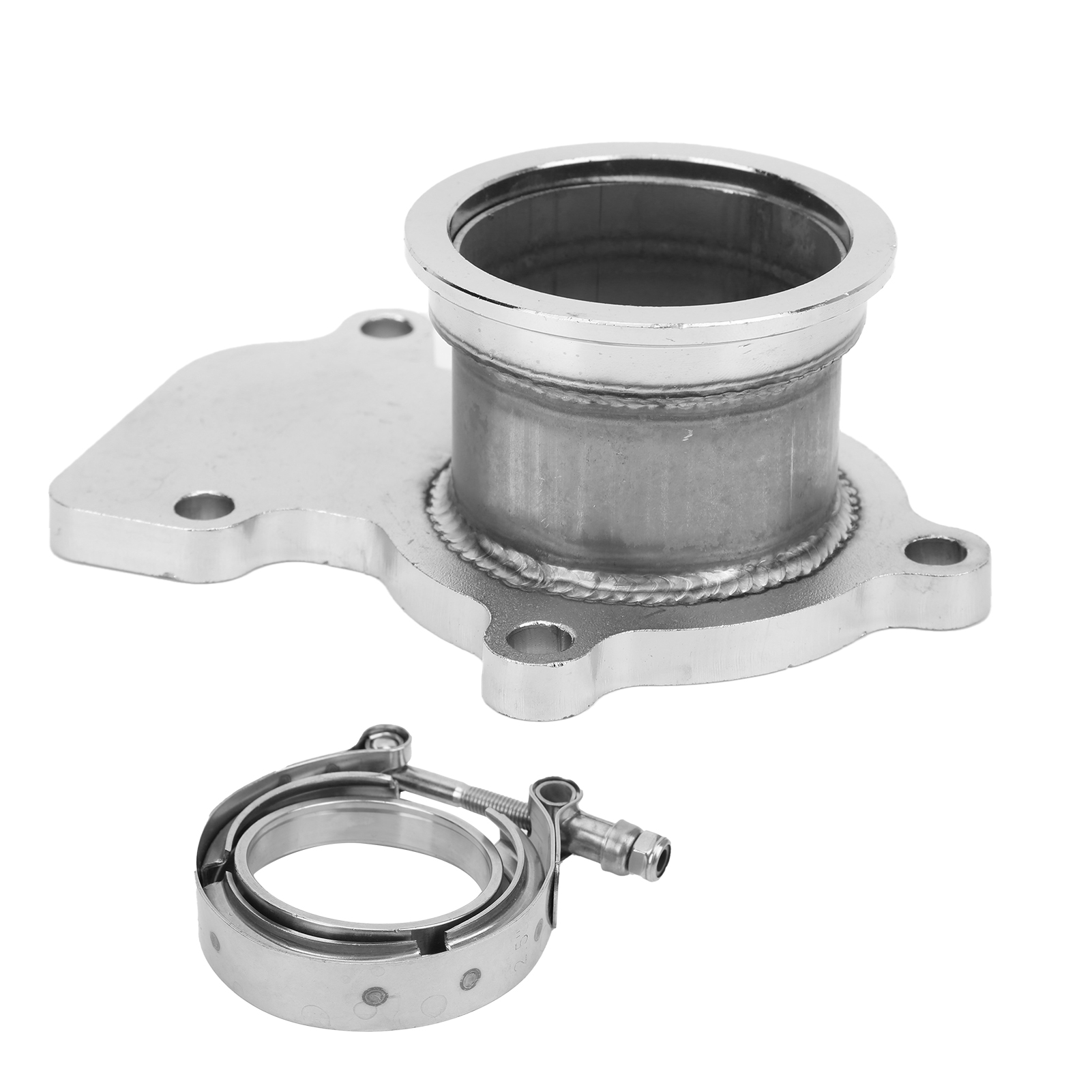 Satz Mit 2 V-band 5-loch-flanschadaptern Für Cummins Holset Wh1c Hx35 Hx35w Hx40 Turbolader, Hochfester Stahlersatz.
