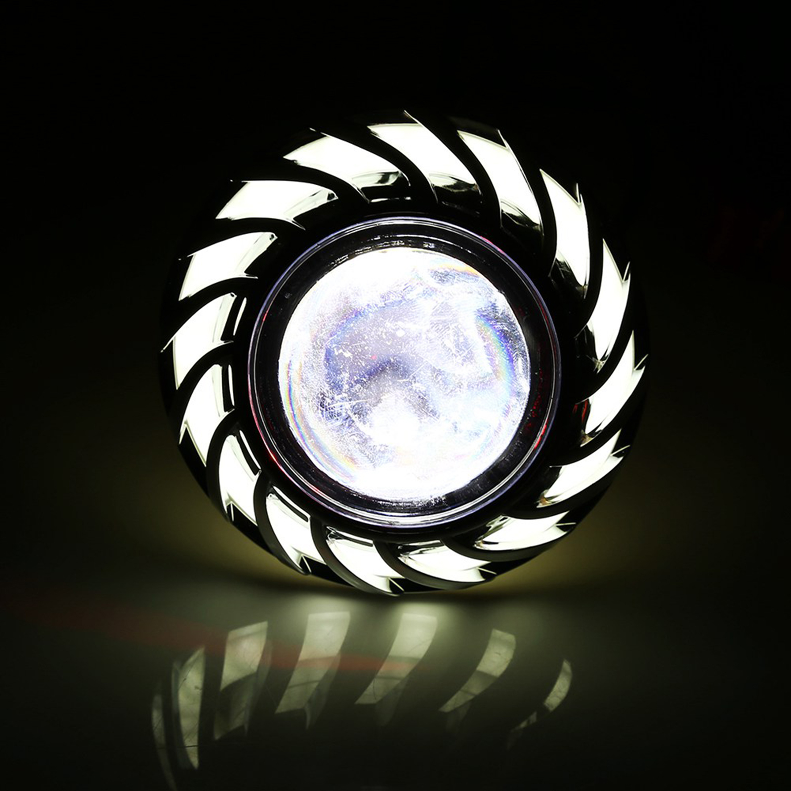 Led-projektorscheinwerfer Für Motorräder, Halo-design, Angel Eye, Demon White, Einzelfernlicht