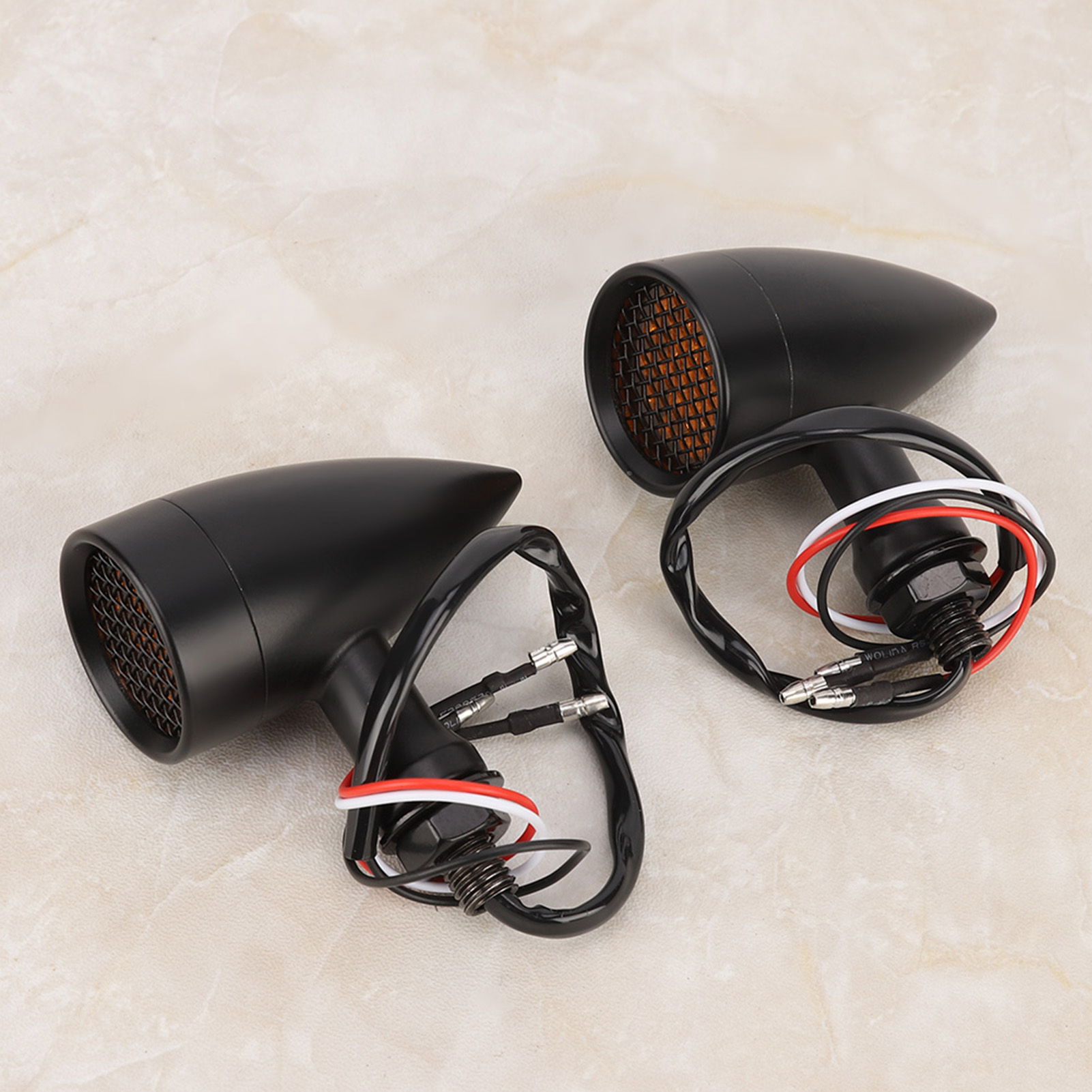Retro-led-motorradblinker, 12 V, Universell, Aluminium, 2 Stück, Verchromt, Im Bullet-stil